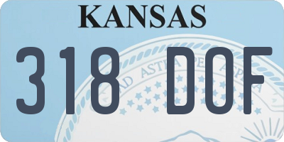 KS license plate 318DOF