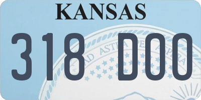 KS license plate 318DOO