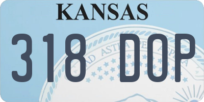 KS license plate 318DOP