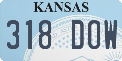 KS license plate 318DOW