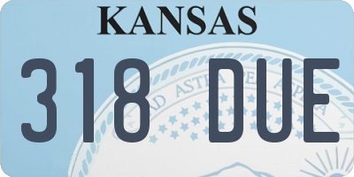 KS license plate 318DUE