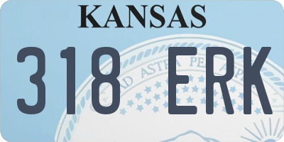 KS license plate 318ERK