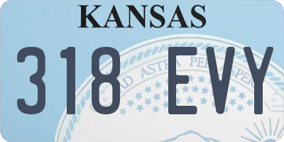KS license plate 318EVY
