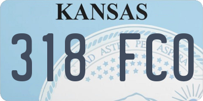 KS license plate 318FCO