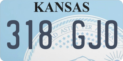 KS license plate 318GJO