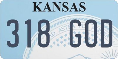 KS license plate 318GOD