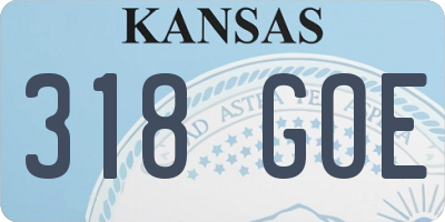 KS license plate 318GOE