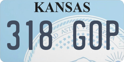 KS license plate 318GOP
