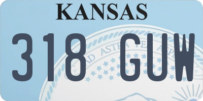 KS license plate 318GUW