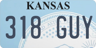 KS license plate 318GUY