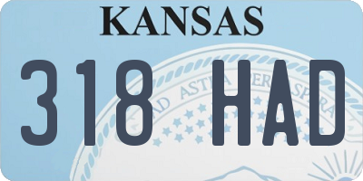 KS license plate 318HAD