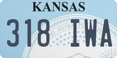 KS license plate 318IWA