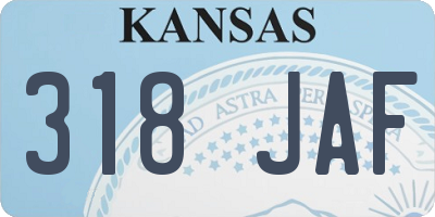 KS license plate 318JAF