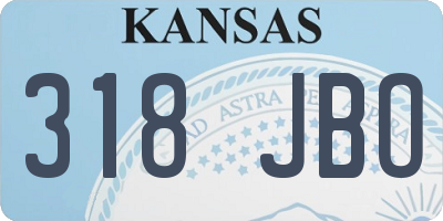 KS license plate 318JBO