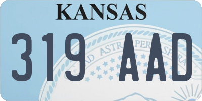 KS license plate 319AAD