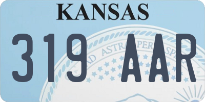 KS license plate 319AAR