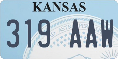 KS license plate 319AAW