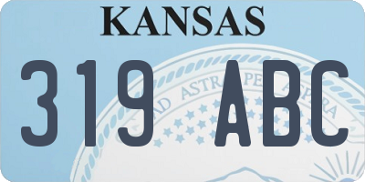 KS license plate 319ABC