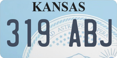 KS license plate 319ABJ