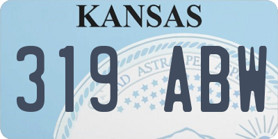 KS license plate 319ABW