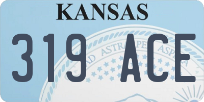 KS license plate 319ACE