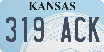 KS license plate 319ACK