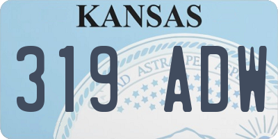 KS license plate 319ADW