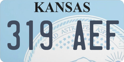 KS license plate 319AEF