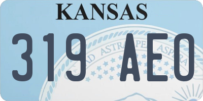 KS license plate 319AEO