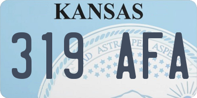 KS license plate 319AFA