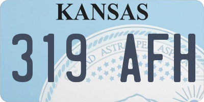 KS license plate 319AFH