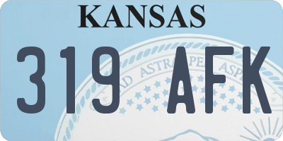 KS license plate 319AFK