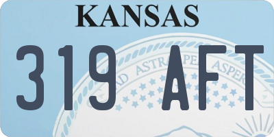 KS license plate 319AFT