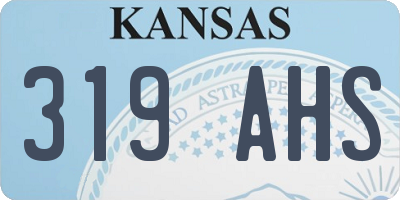 KS license plate 319AHS