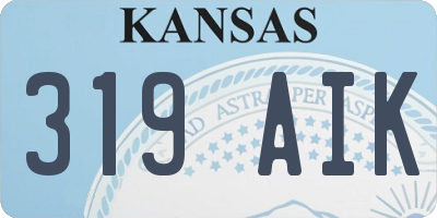 KS license plate 319AIK