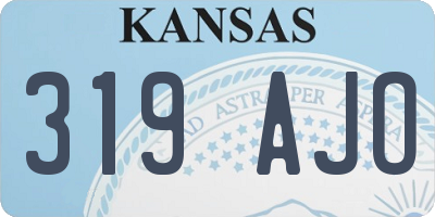 KS license plate 319AJO