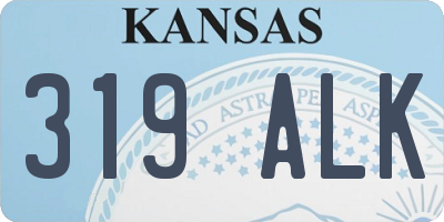 KS license plate 319ALK