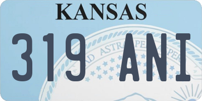 KS license plate 319ANI