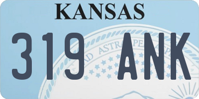 KS license plate 319ANK