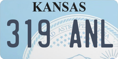 KS license plate 319ANL