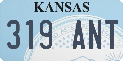 KS license plate 319ANT
