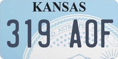 KS license plate 319AOF