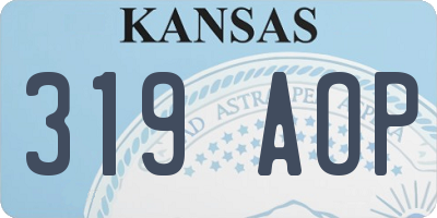 KS license plate 319AOP