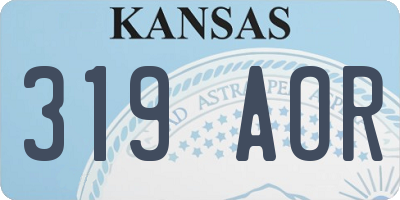 KS license plate 319AOR
