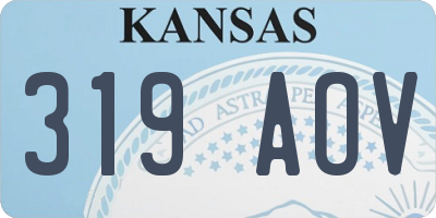 KS license plate 319AOV
