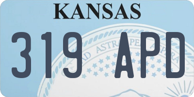 KS license plate 319APD