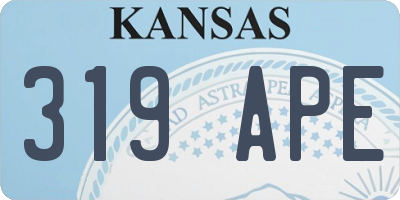 KS license plate 319APE