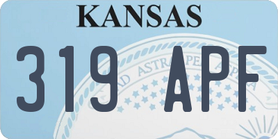 KS license plate 319APF