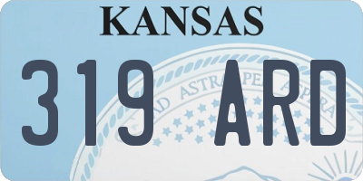 KS license plate 319ARD
