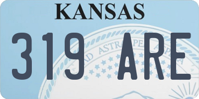 KS license plate 319ARE